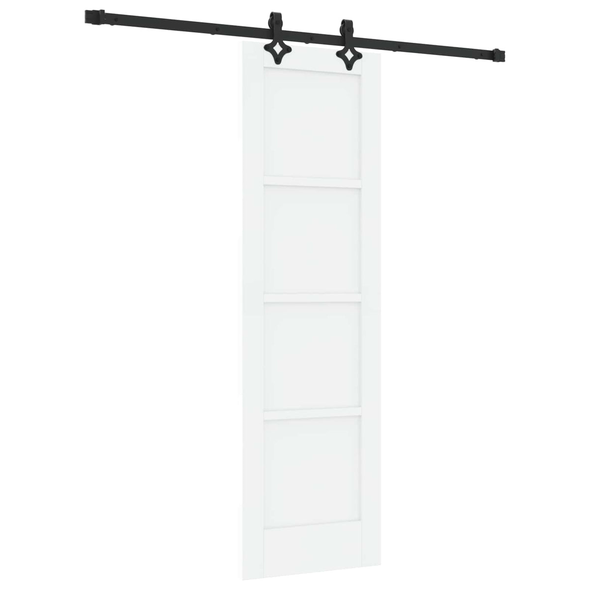 Slankios durys 61 x 198,5 cm Apdirbta mediena Balta ir juoda