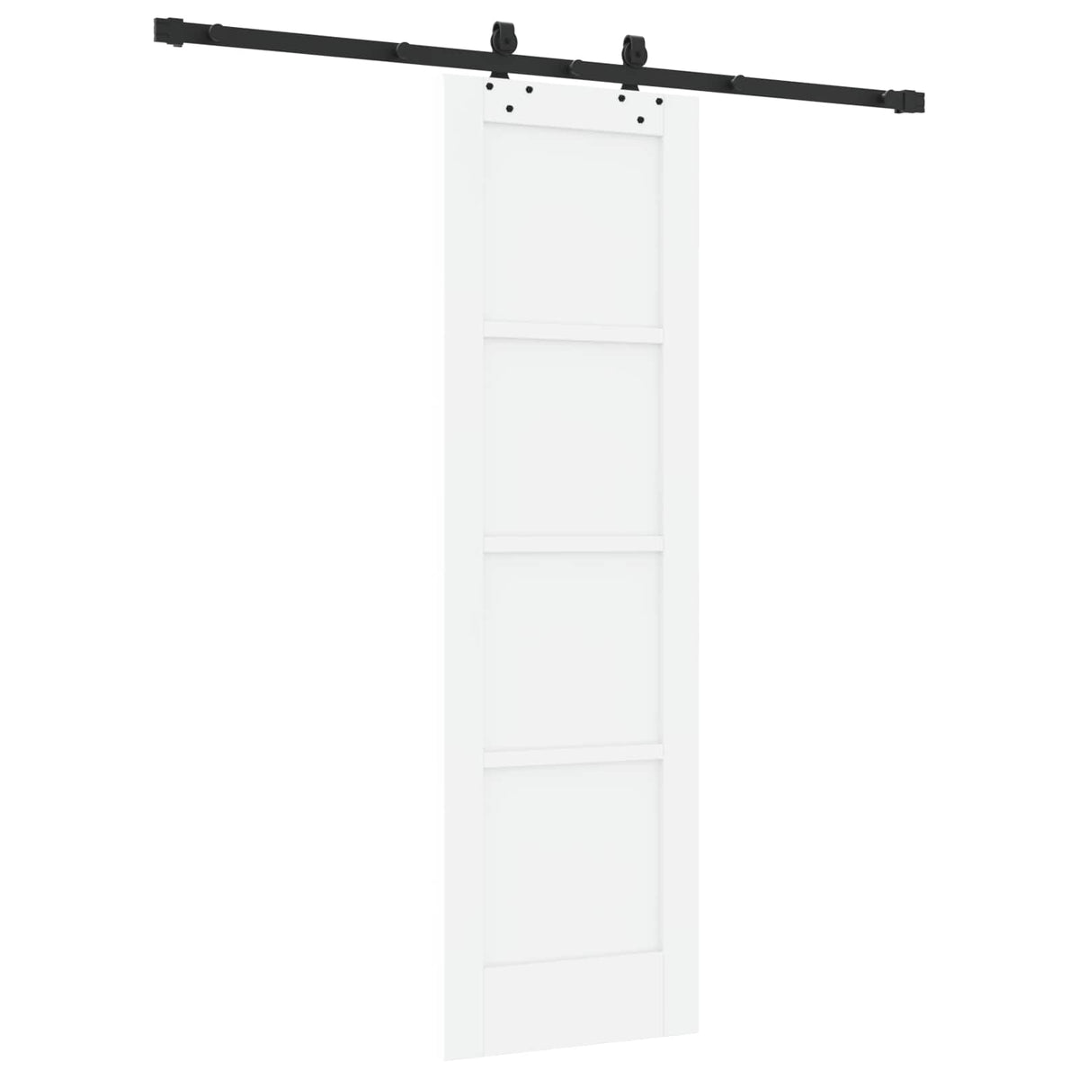 Slankios durys 61 x 198,5 cm Apdirbta mediena Balta ir juoda