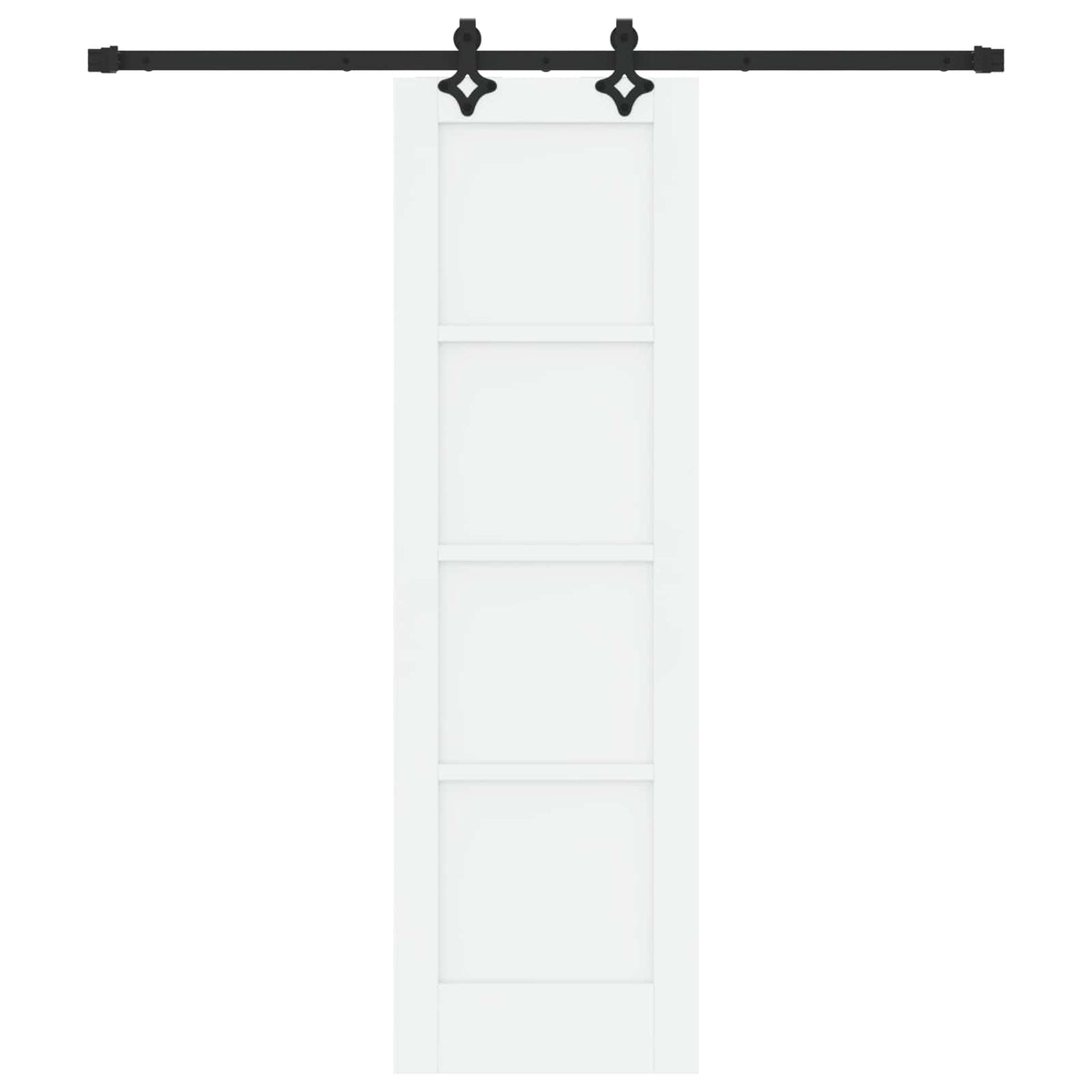 Slankios durys 61 x 198,5 cm Apdirbta mediena Balta ir juoda