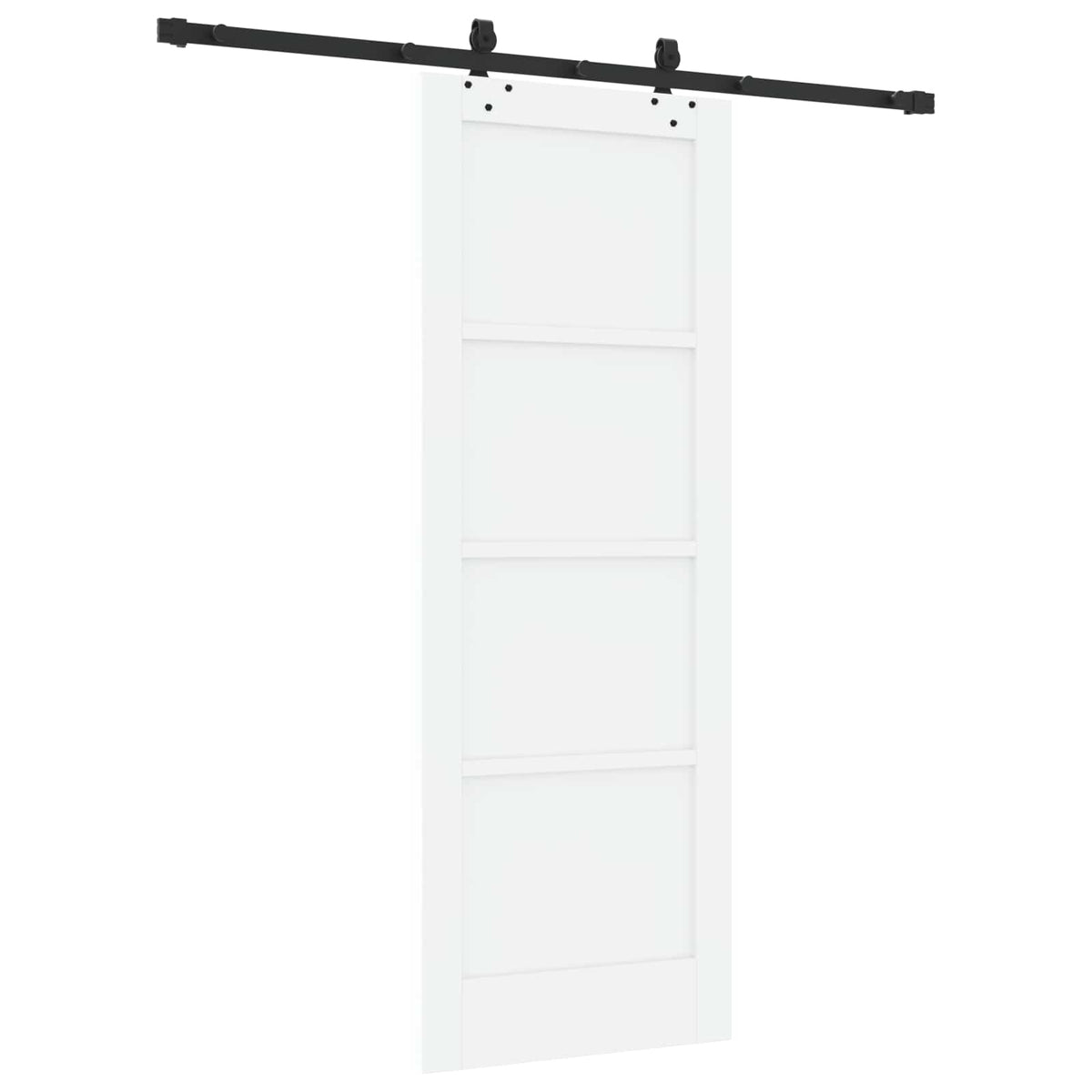 Slankios durys 73,5 x 198,5 cm Apdirbta mediena Balta ir juoda