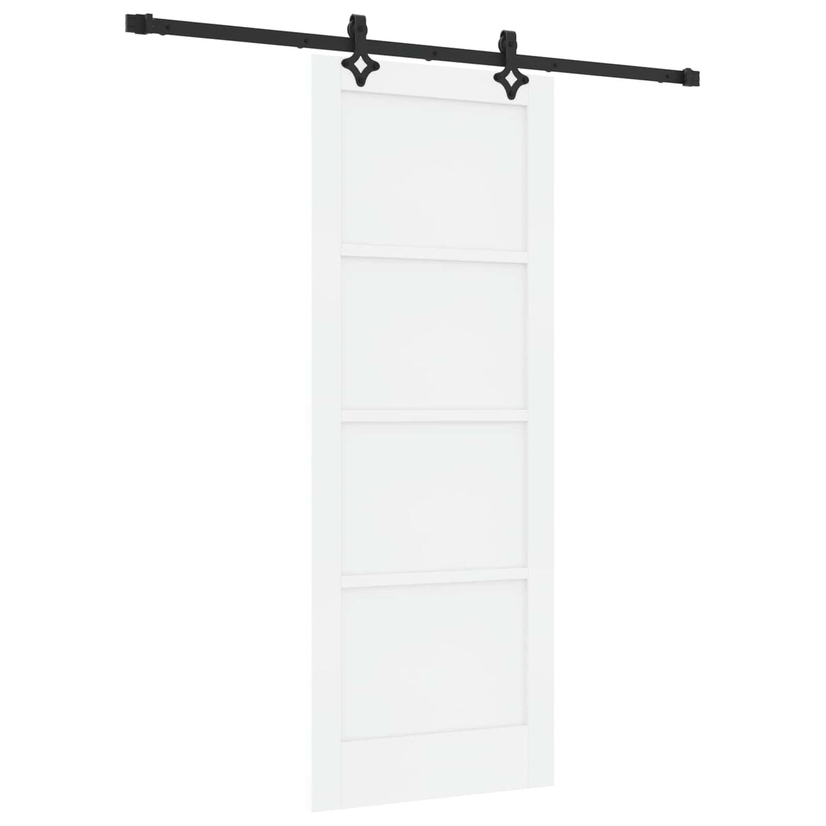 Slankios durys 78 x 202 cm Apdirbta mediena Balta ir juoda