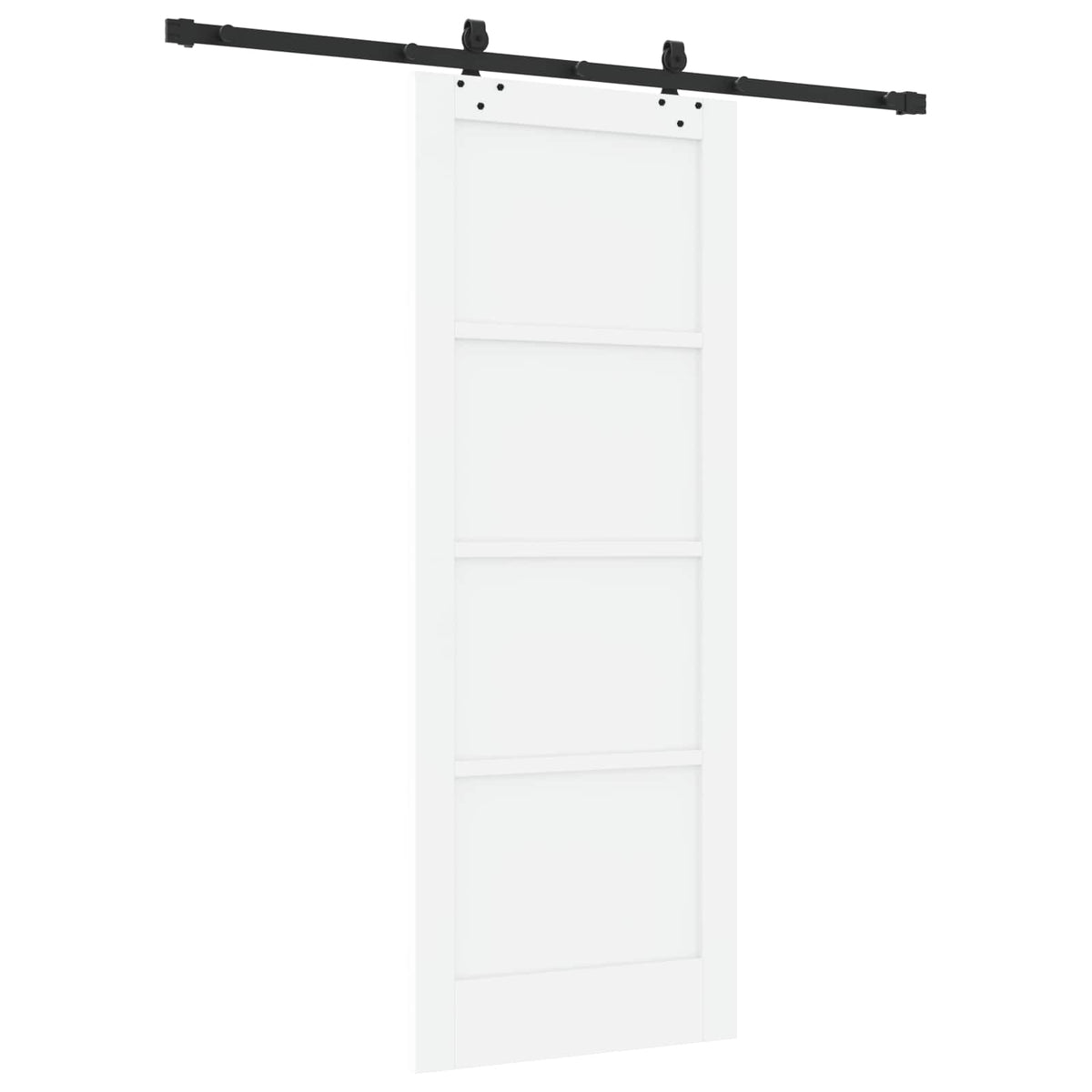 Slankios durys 78 x 202 cm Apdirbta mediena Balta ir juoda
