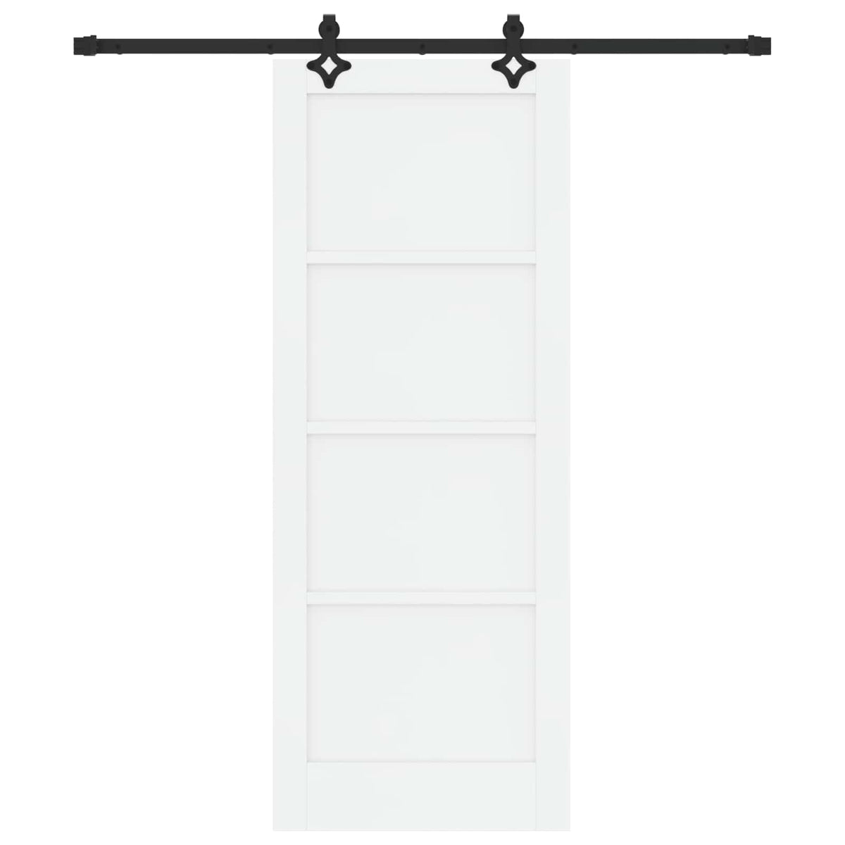 Slankios durys 78 x 202 cm Apdirbta mediena Balta ir juoda