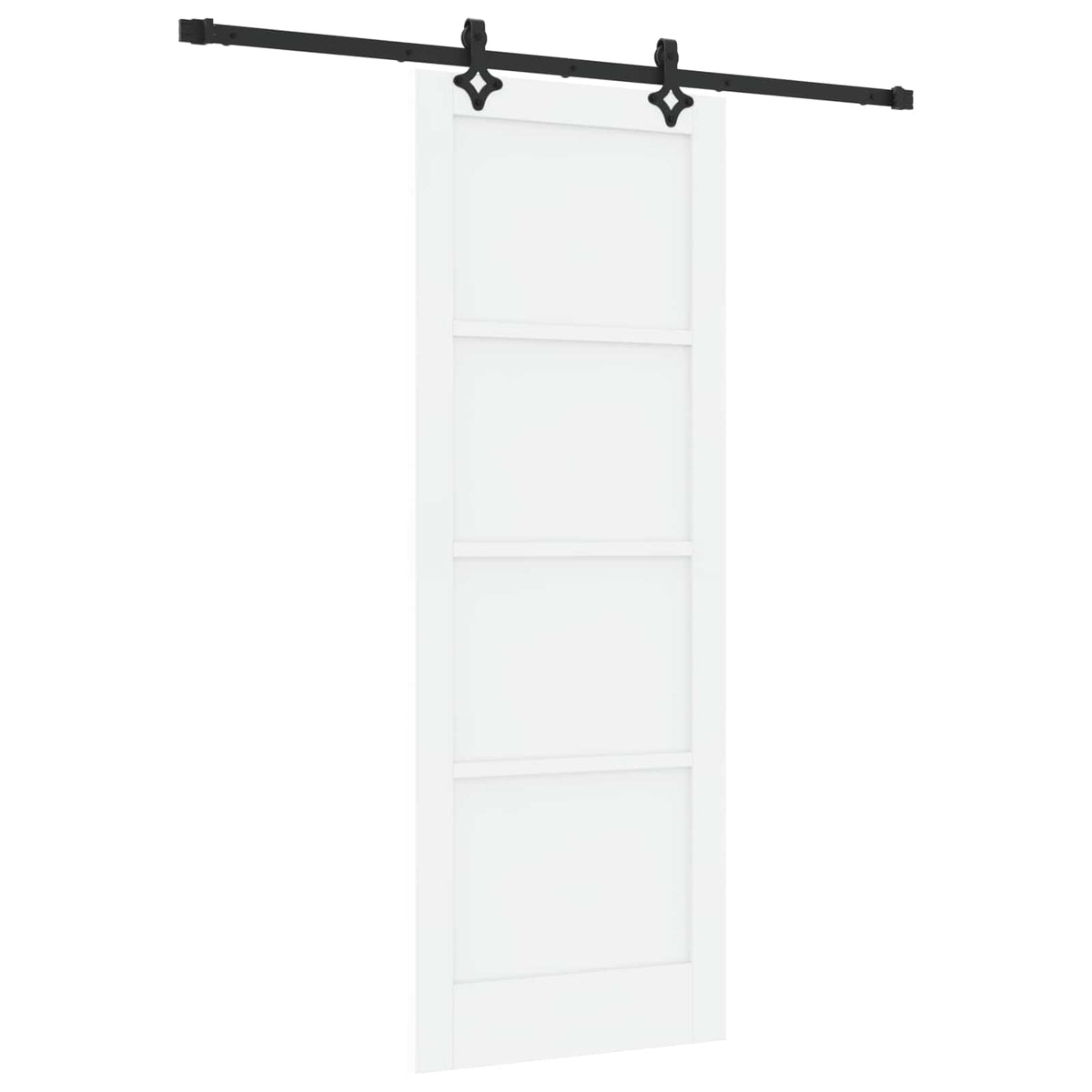 Slankios durys 78 x 211 cm Apdirbta mediena Balta ir juoda