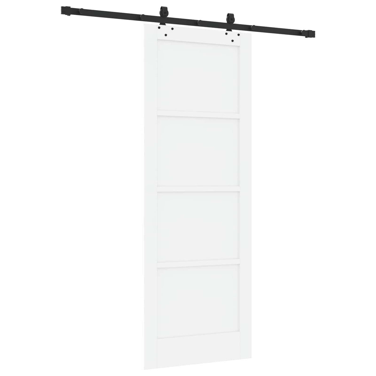 Slankios durys 78 x 211 cm Apdirbta mediena Balta ir juoda