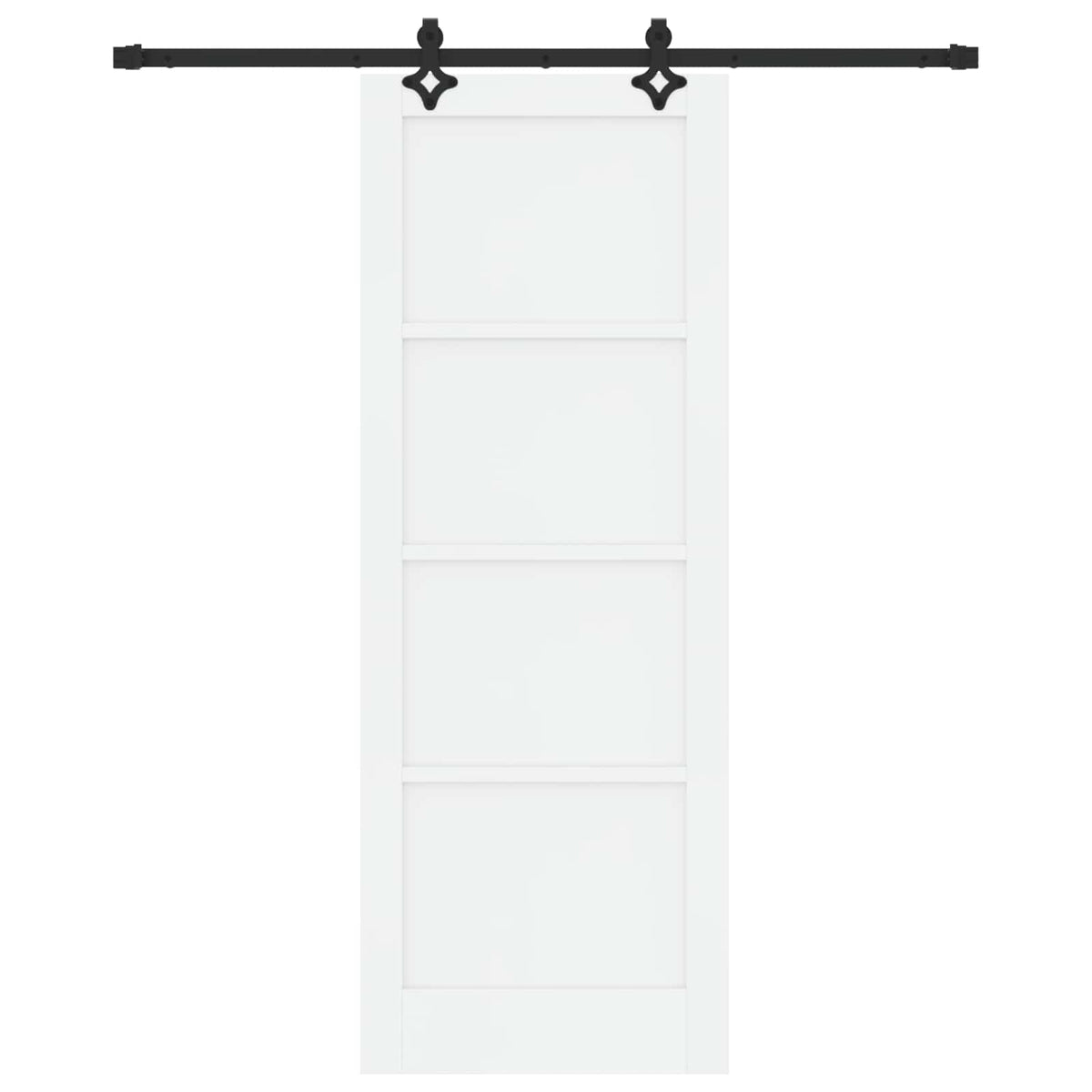 Slankios durys 78 x 211 cm Apdirbta mediena Balta ir juoda