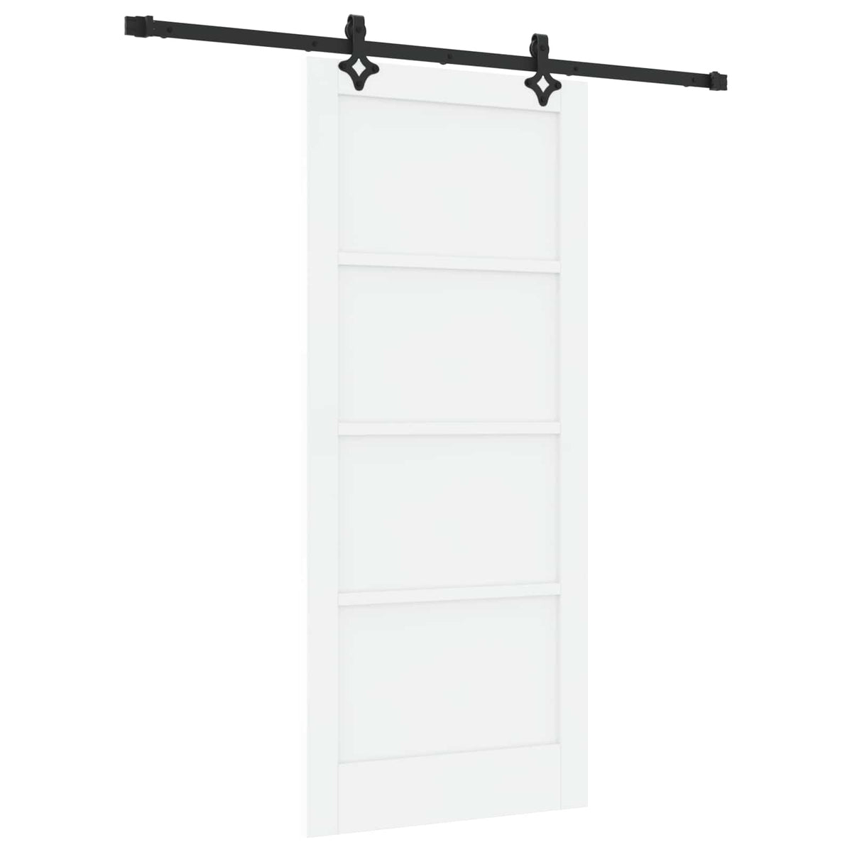 Slankios durys 86 x 198,5 cm Apdirbta mediena Balta ir juoda