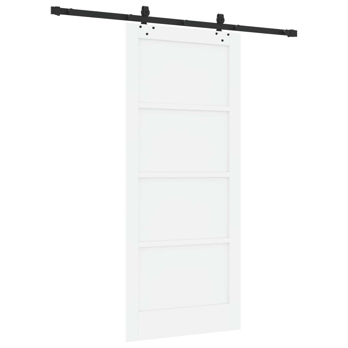 Slankios durys 86 x 198,5 cm Apdirbta mediena Balta ir juoda