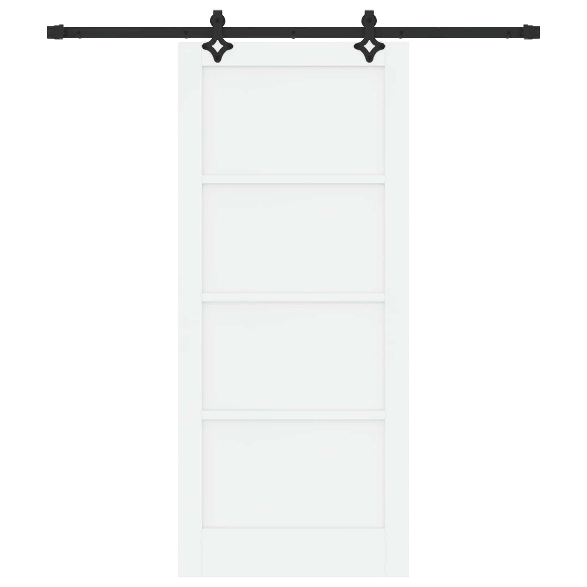 Slankios durys 86 x 198,5 cm Apdirbta mediena Balta ir juoda