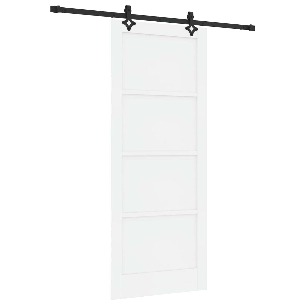 Slankios durys 86 x 211 cm Apdirbta mediena Balta ir juoda