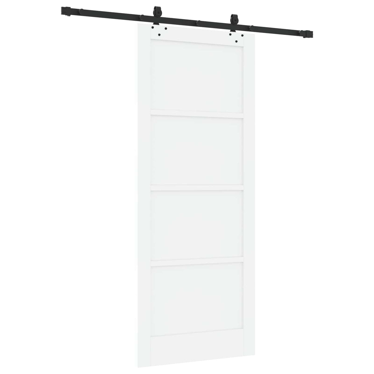 Slankios durys 86 x 211 cm Apdirbta mediena Balta ir juoda