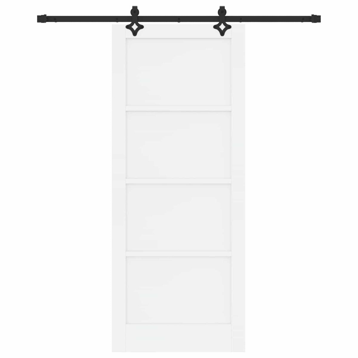 Slankios durys 86 x 211 cm Apdirbta mediena Balta ir juoda