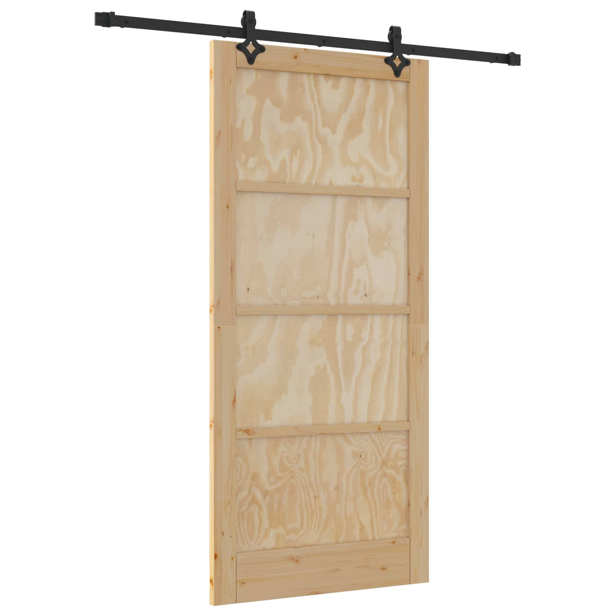 Slankios durys 93 x 202 cm Apdirbta mediena Natūrali ir juoda