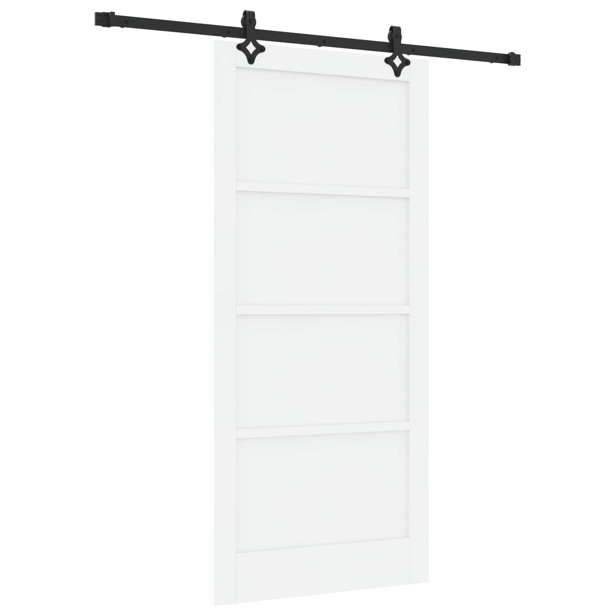 Slankios durys 93 x 202 cm Apdirbta mediena Balta ir juoda