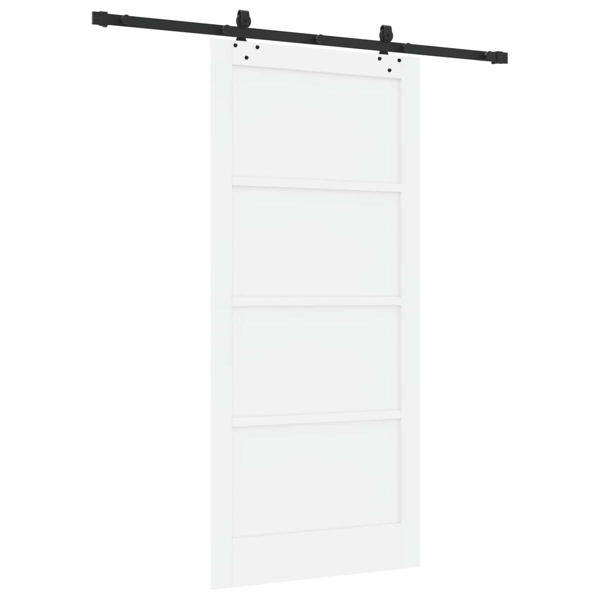 Slankios durys 93 x 202 cm Apdirbta mediena Balta ir juoda
