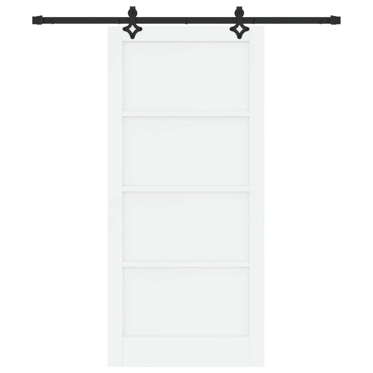 Slankios durys 93 x 202 cm Apdirbta mediena Balta ir juoda