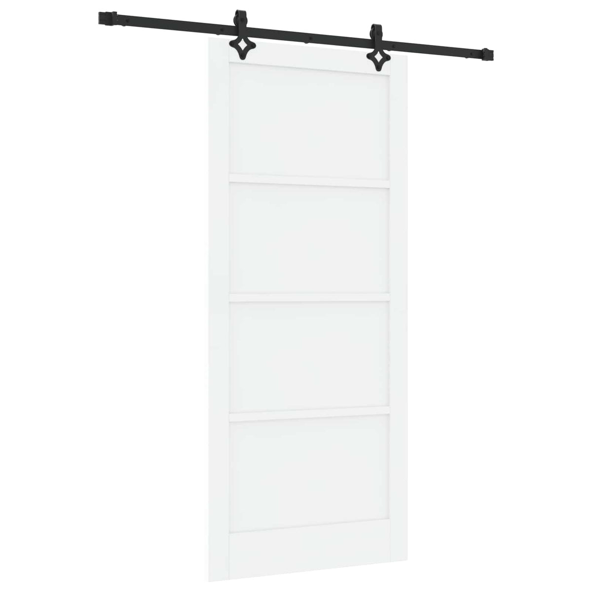 Slankios durys 93 x 211 cm Apdirbta mediena Balta ir juoda