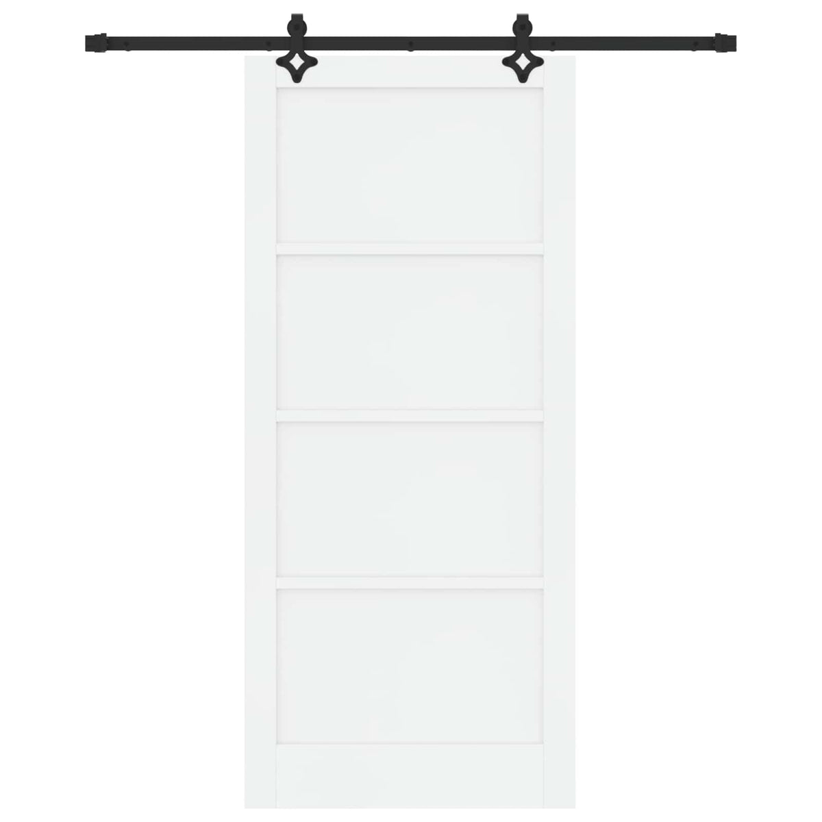 Slankios durys 93 x 211 cm Apdirbta mediena Balta ir juoda