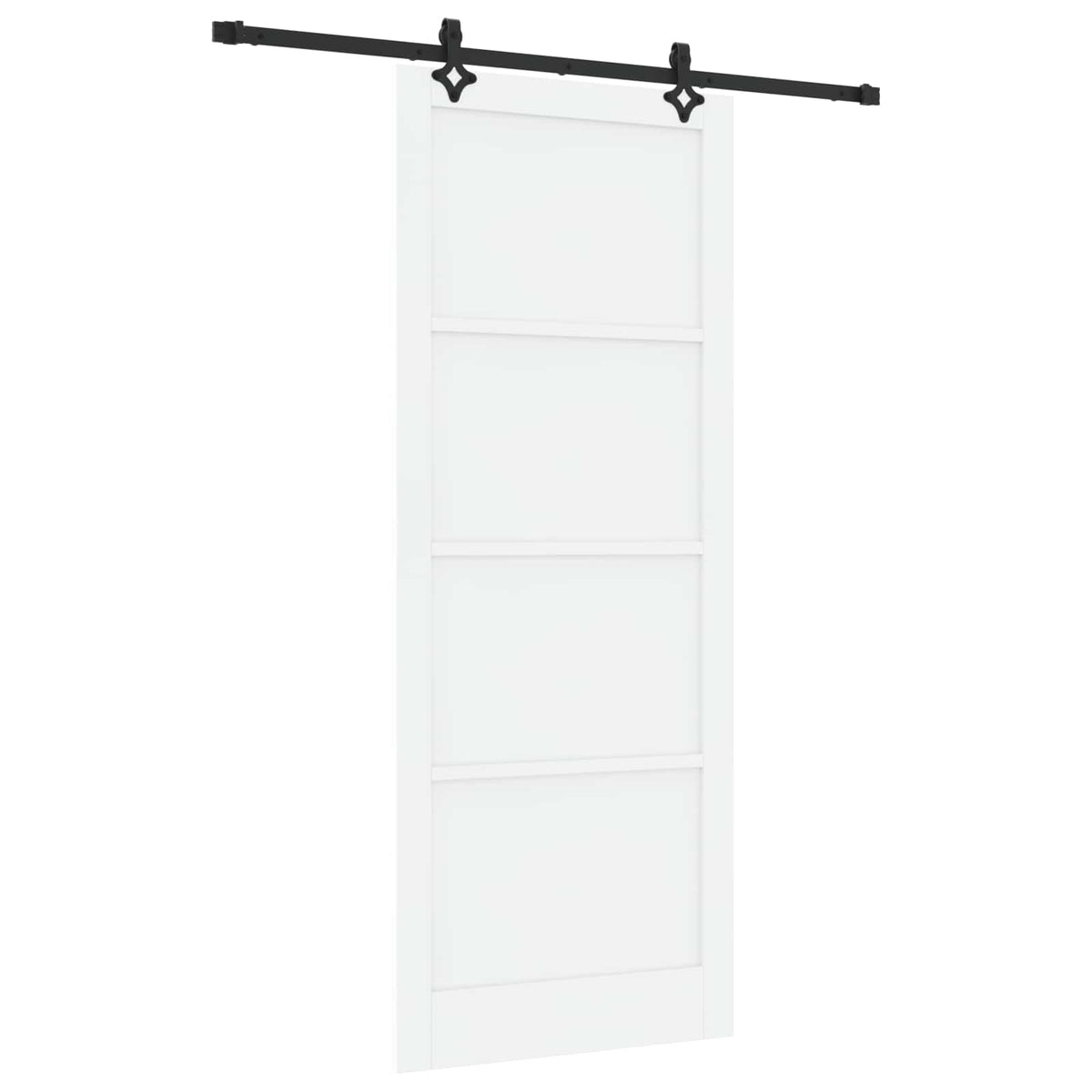 Slankios durys 93 x 232 cm Apdirbta mediena Balta ir juoda