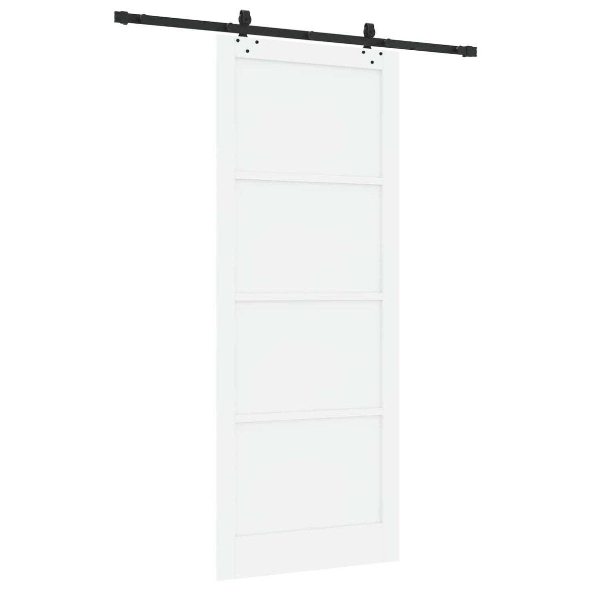 Slankios durys 93 x 232 cm Apdirbta mediena Balta ir juoda