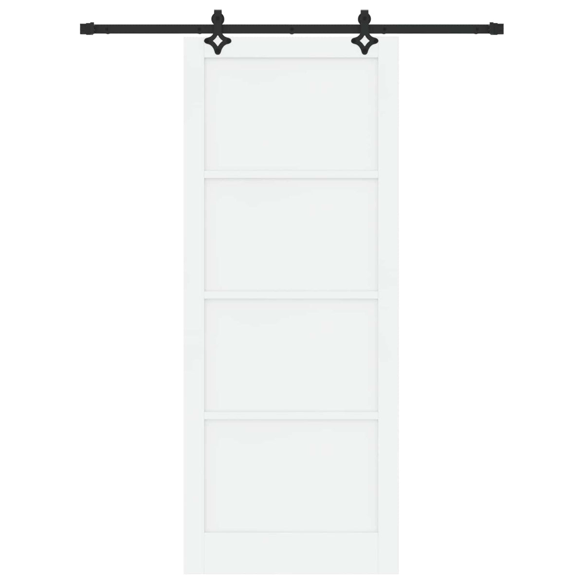 Slankios durys 93 x 232 cm Apdirbta mediena Balta ir juoda