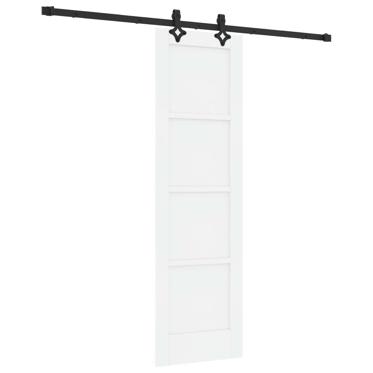 Slankios durys 61 x 198,5 cm Apdirbta mediena Balta ir juoda