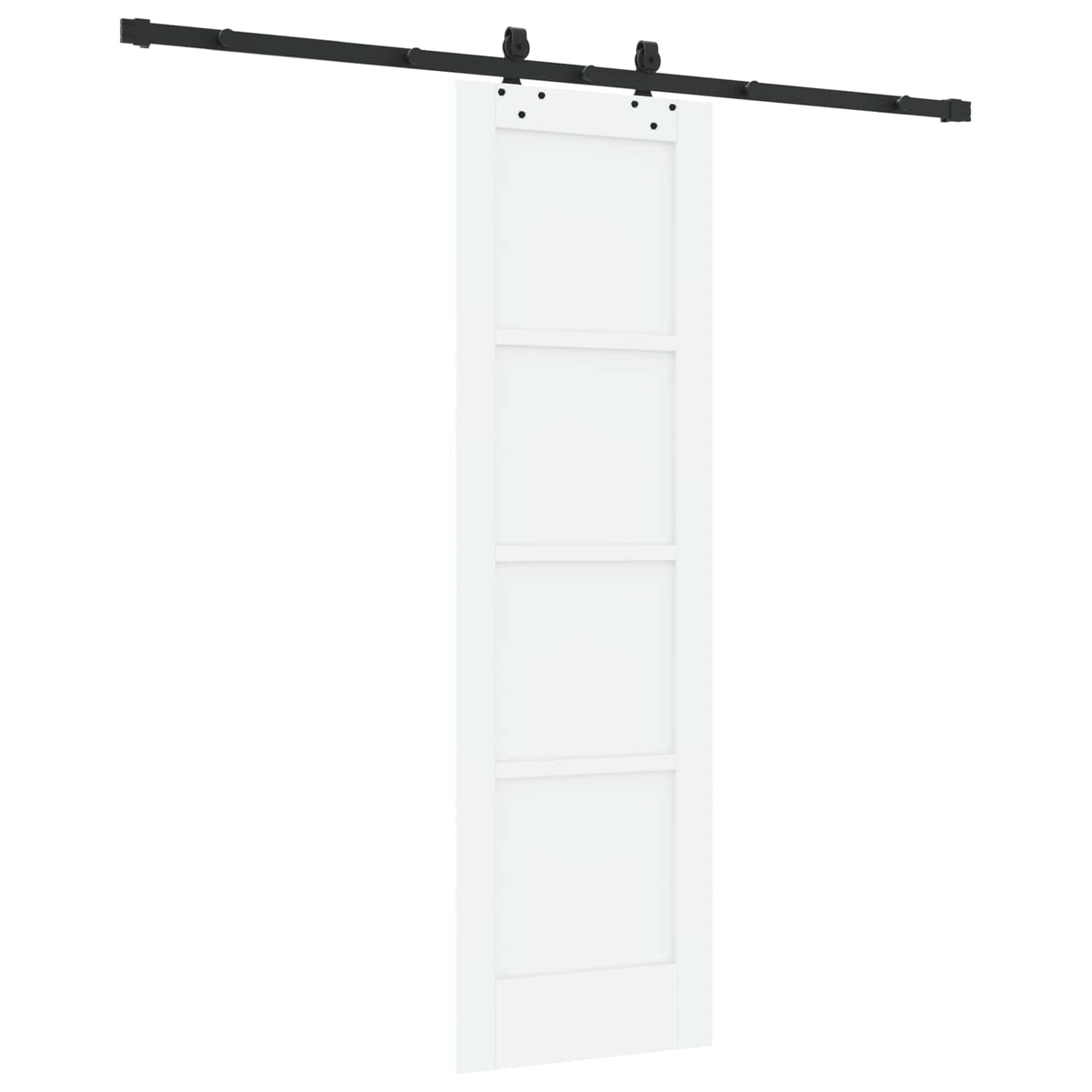 Slankios durys 61 x 198,5 cm Apdirbta mediena Balta ir juoda