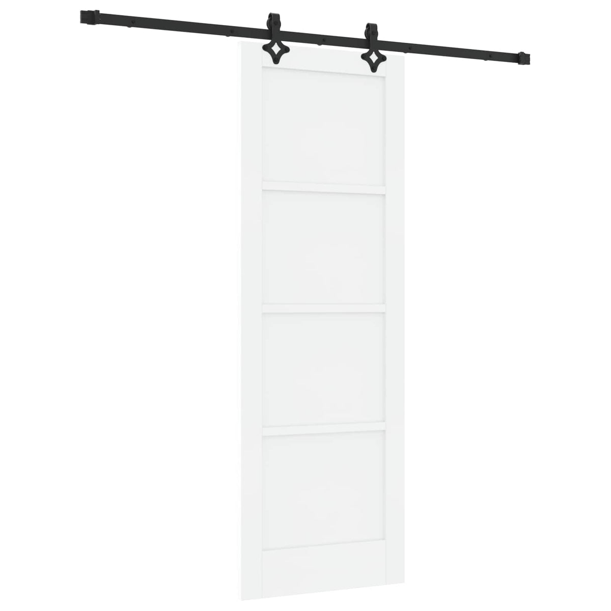 Slankios durys 73,5 x 211 cm Apdirbta mediena Balta ir juoda