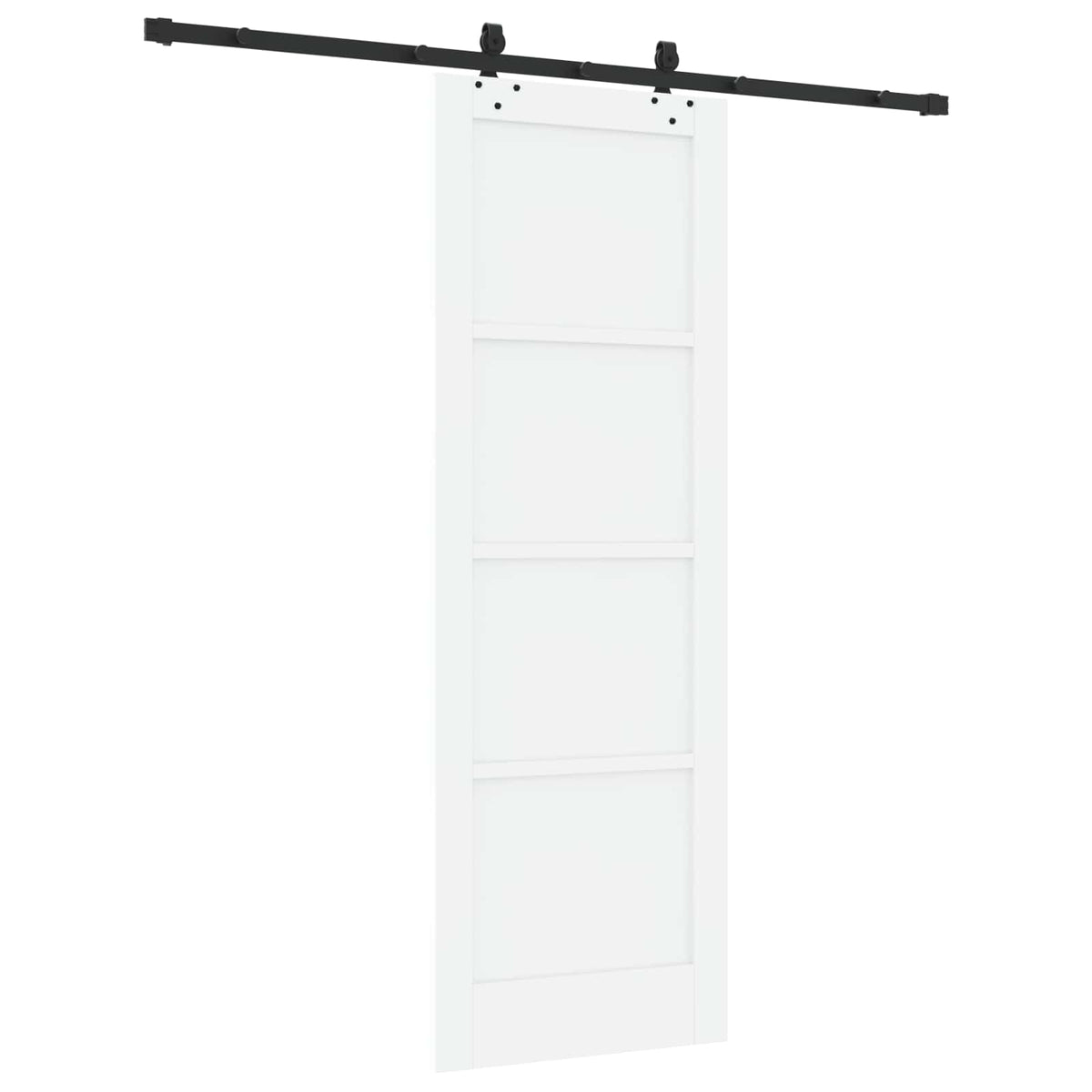 Slankios durys 73,5 x 211 cm Apdirbta mediena Balta ir juoda