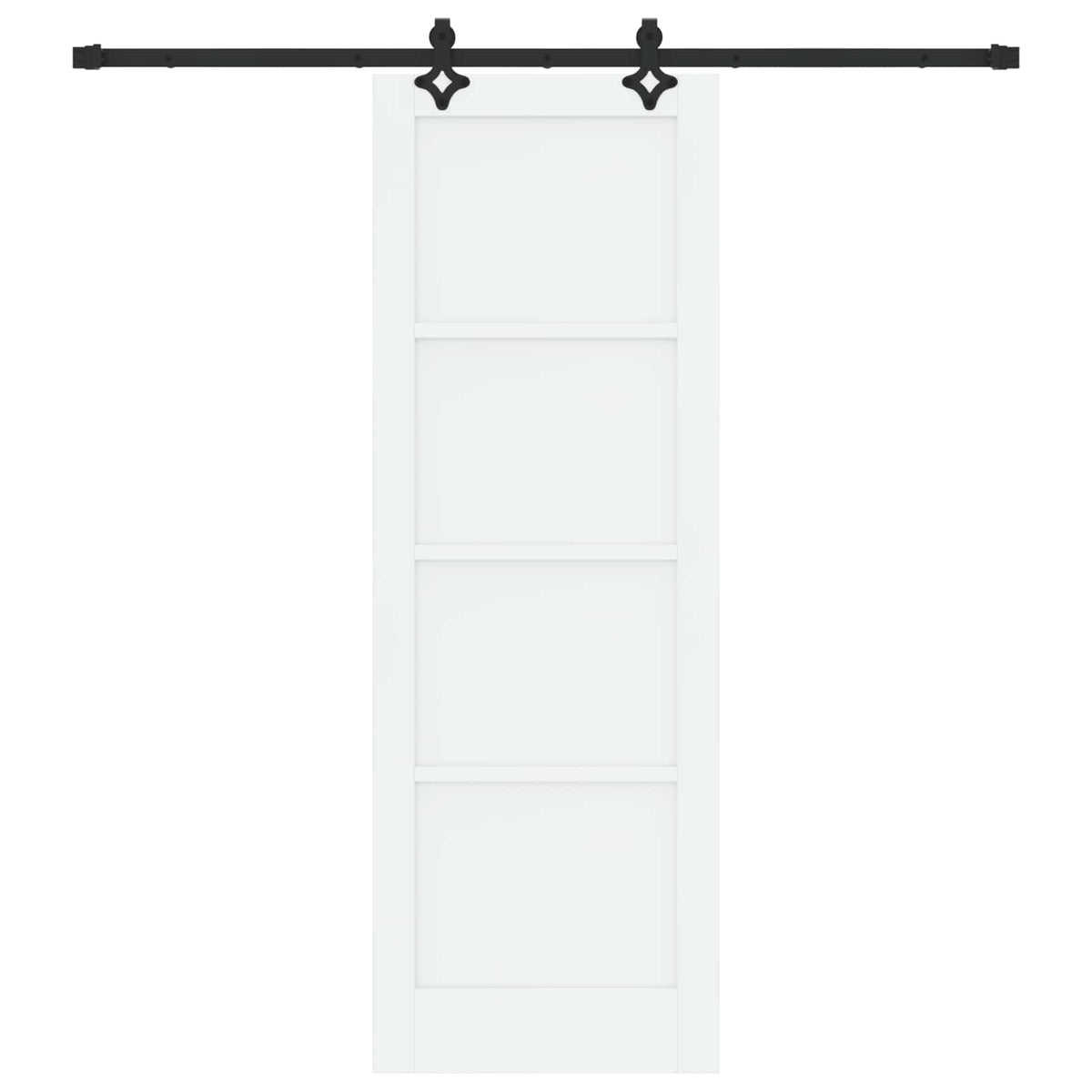 Slankios durys 73,5 x 211 cm Apdirbta mediena Balta ir juoda