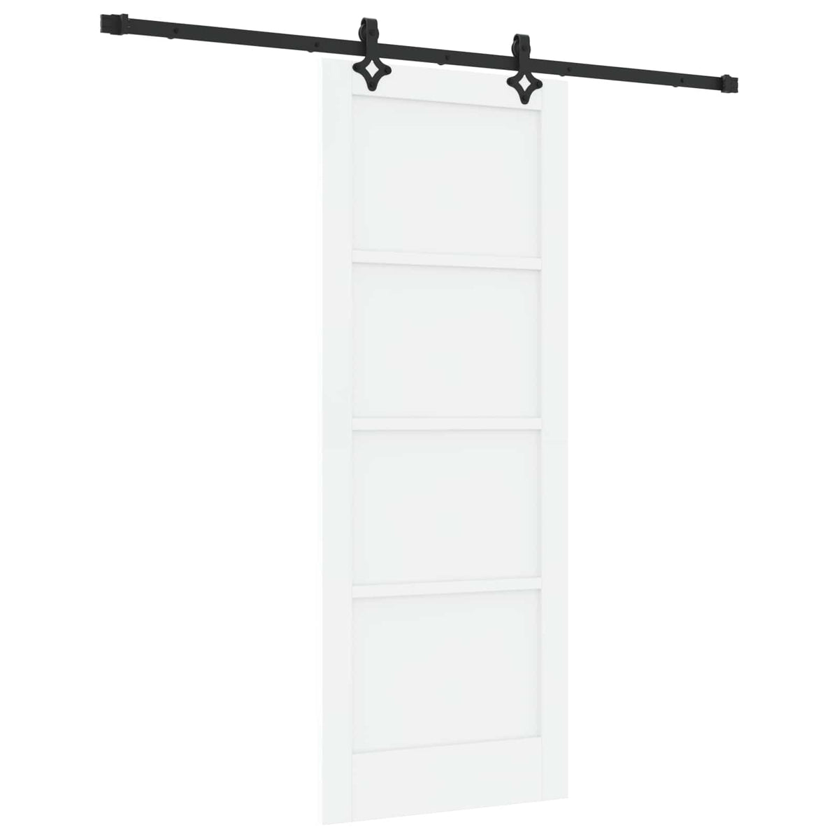 Slankios durys 78 x 202 cm Apdirbta mediena Balta ir juoda