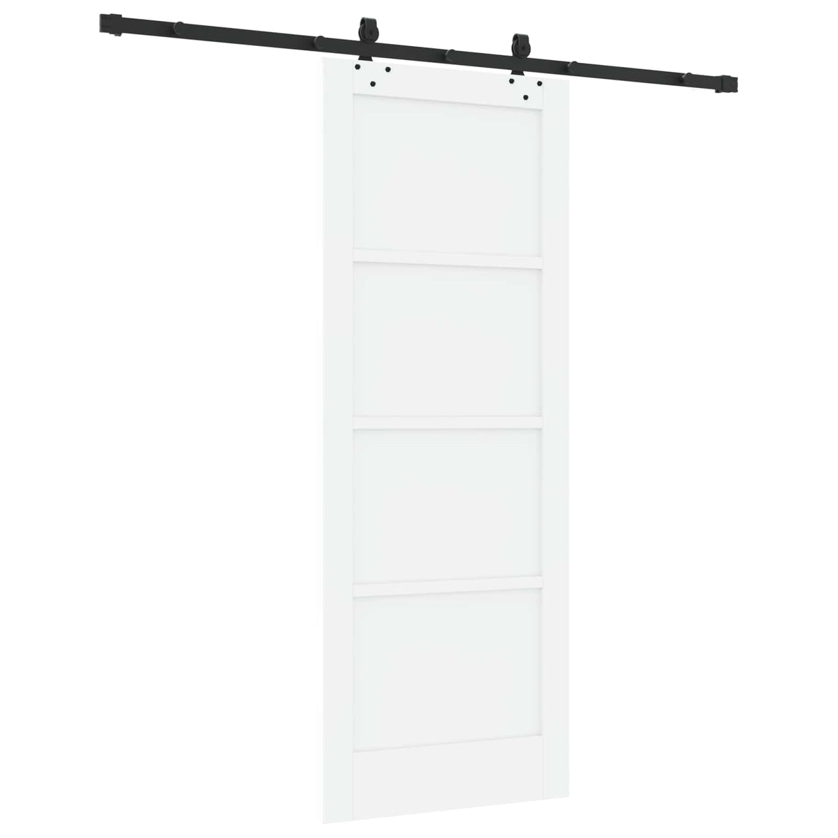 Slankios durys 78 x 202 cm Apdirbta mediena Balta ir juoda