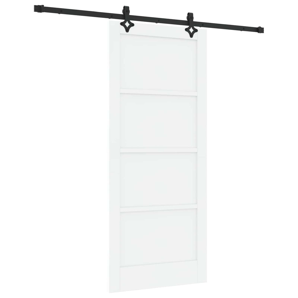 Slankios durys 86 x 198,5 cm Apdirbta mediena Balta ir juoda