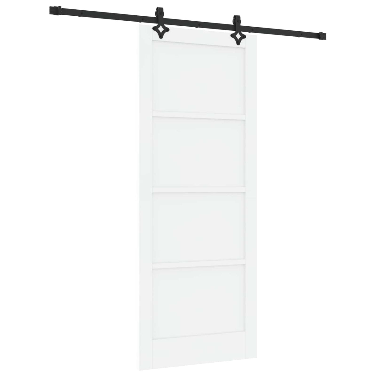 Slankios durys 86 x 211 cm Apdirbta mediena Balta ir juoda