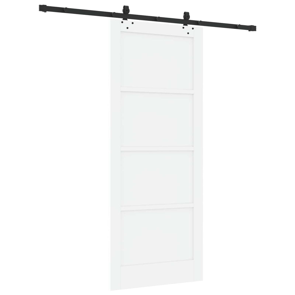 Slankios durys 86 x 211 cm Apdirbta mediena Balta ir juoda