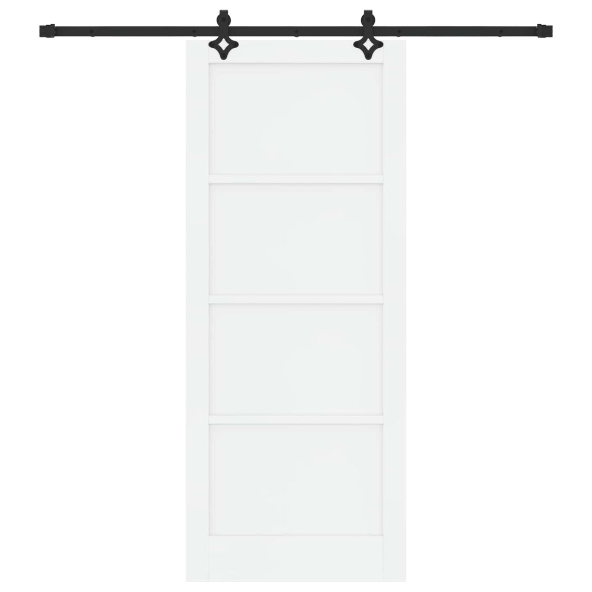 Slankios durys 86 x 211 cm Apdirbta mediena Balta ir juoda