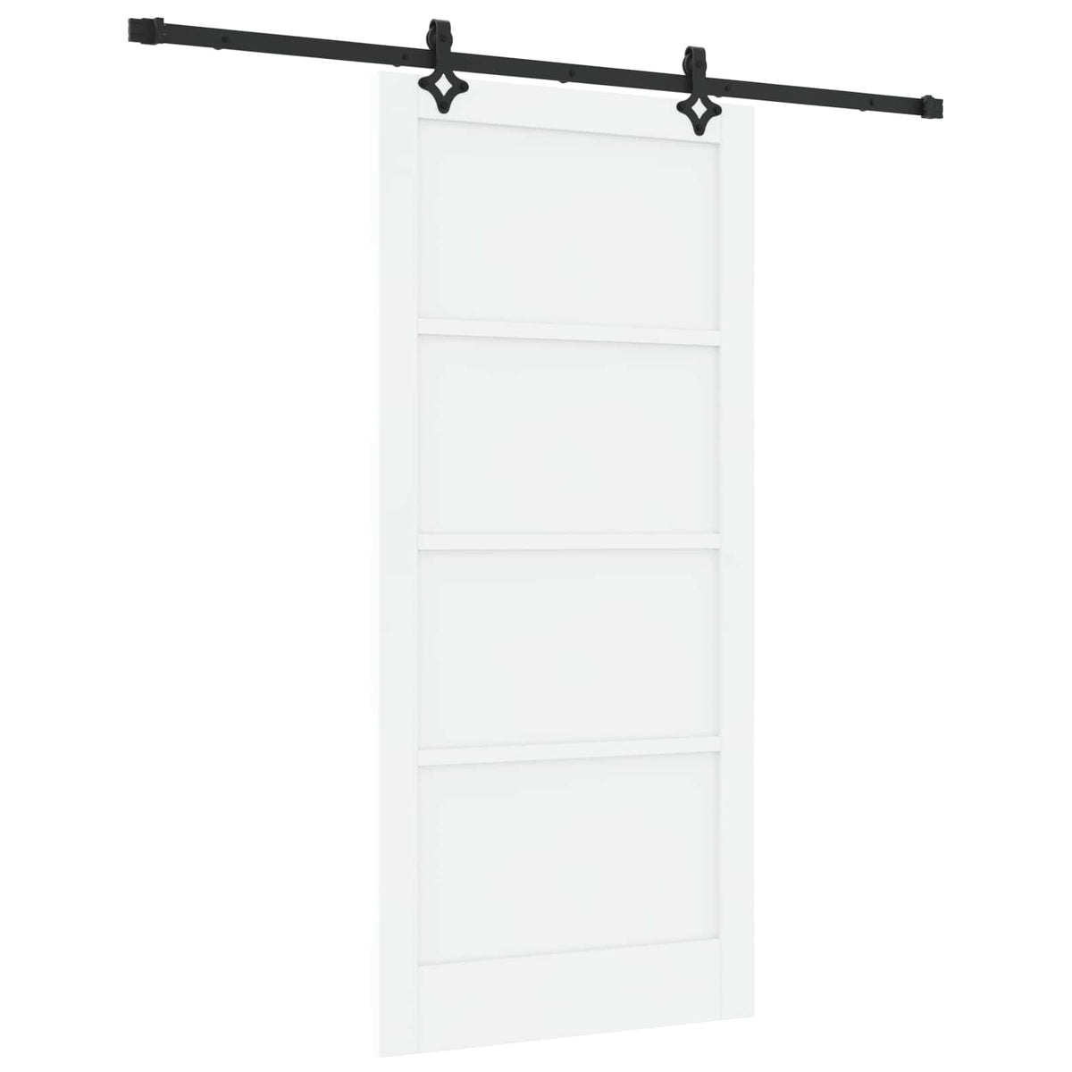 Slankios durys 93 x 202 cm Apdirbta mediena Balta ir juoda