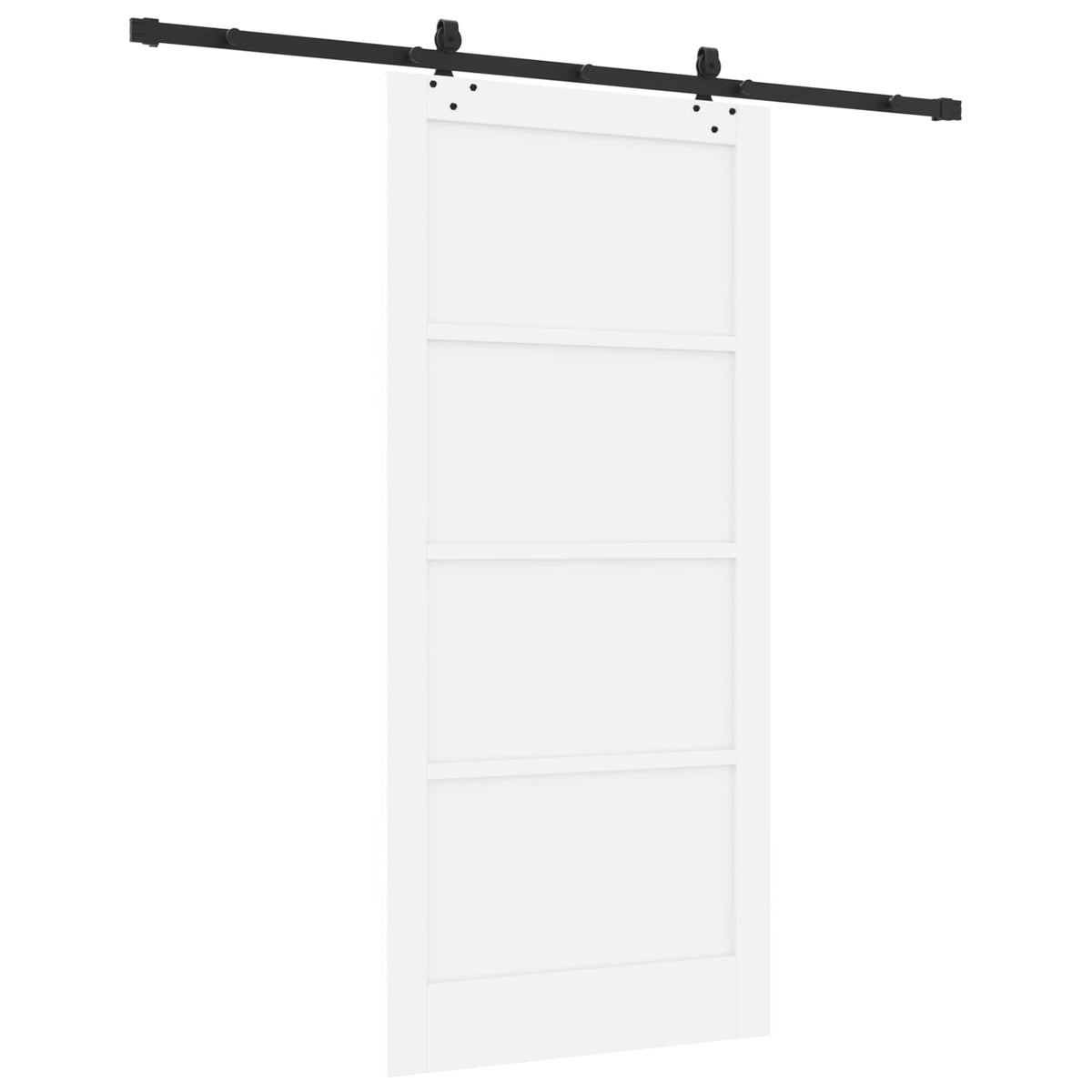 Slankios durys 93 x 202 cm Apdirbta mediena Balta ir juoda