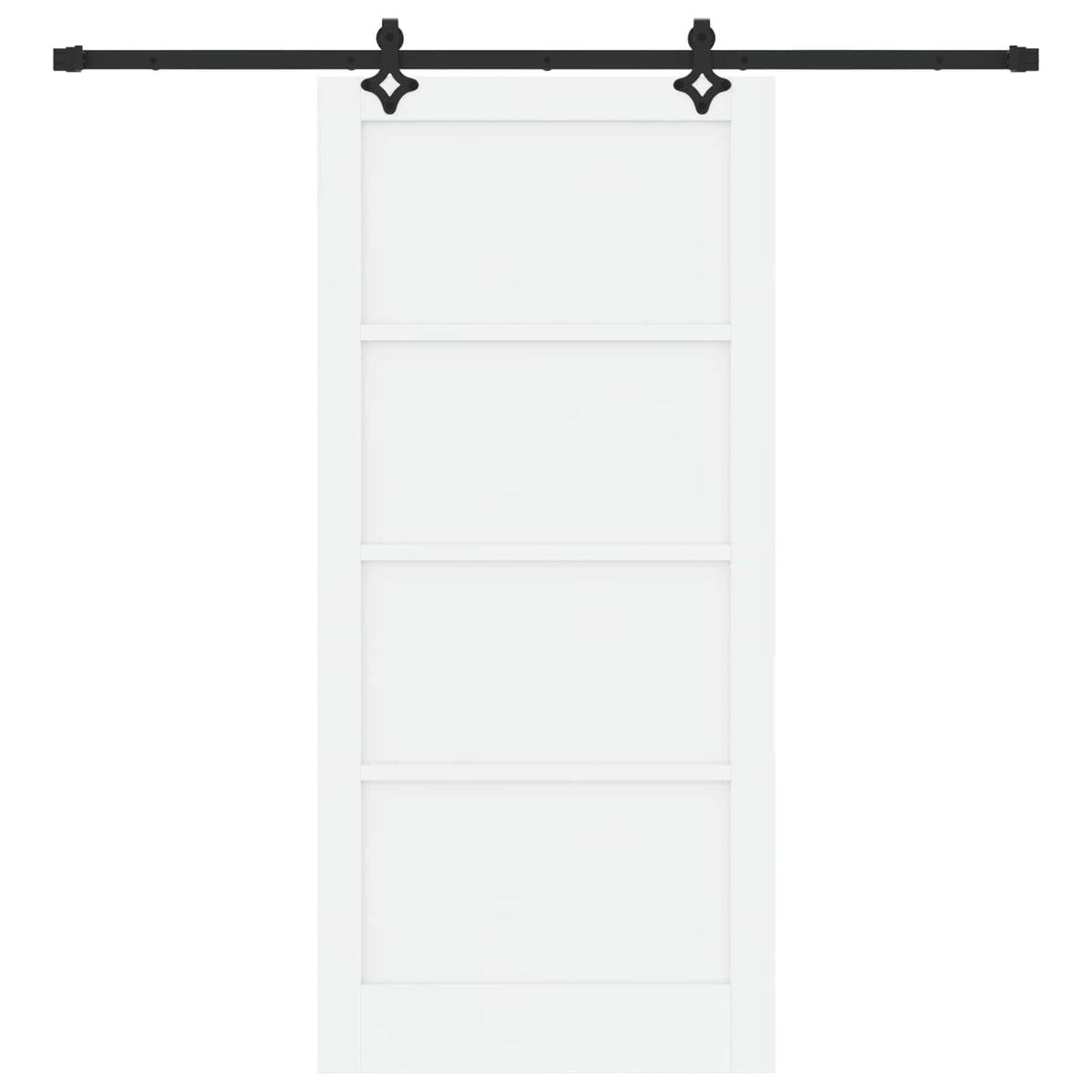 Slankios durys 93 x 202 cm Apdirbta mediena Balta ir juoda