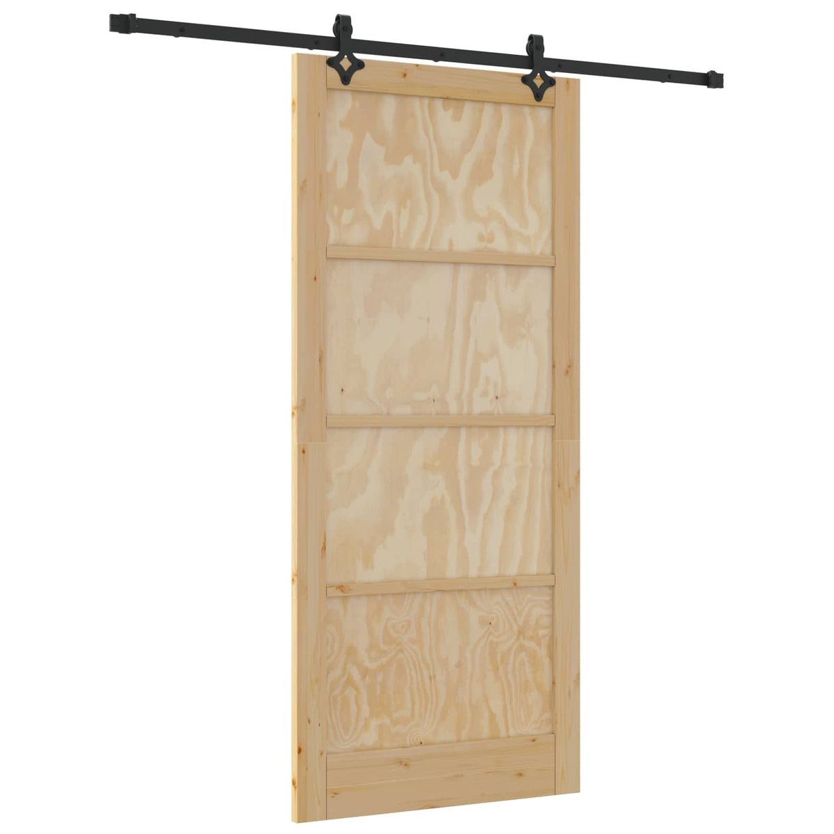 Slankios durys 93 x 211 cm Apdirbta mediena Natūrali ir juoda