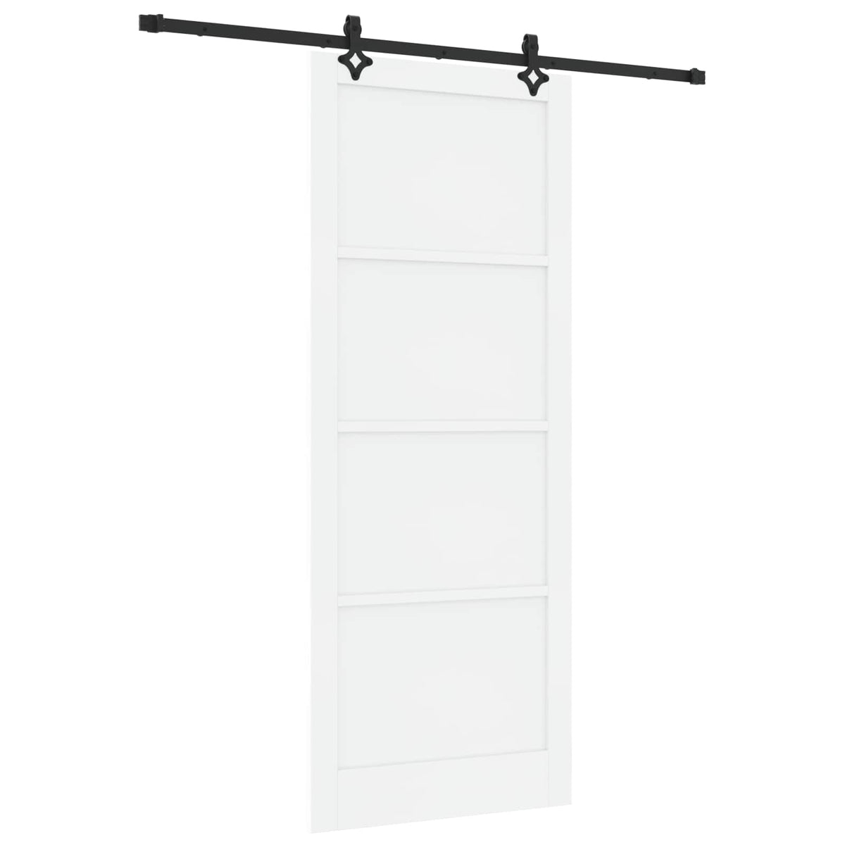 Slankios durys 93 x 232 cm Apdirbta mediena Balta ir juoda