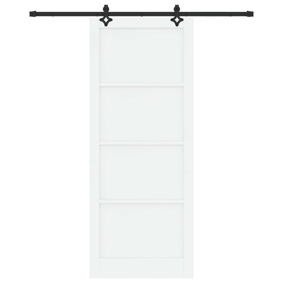 Slankios durys 93 x 232 cm Apdirbta mediena Balta ir juoda