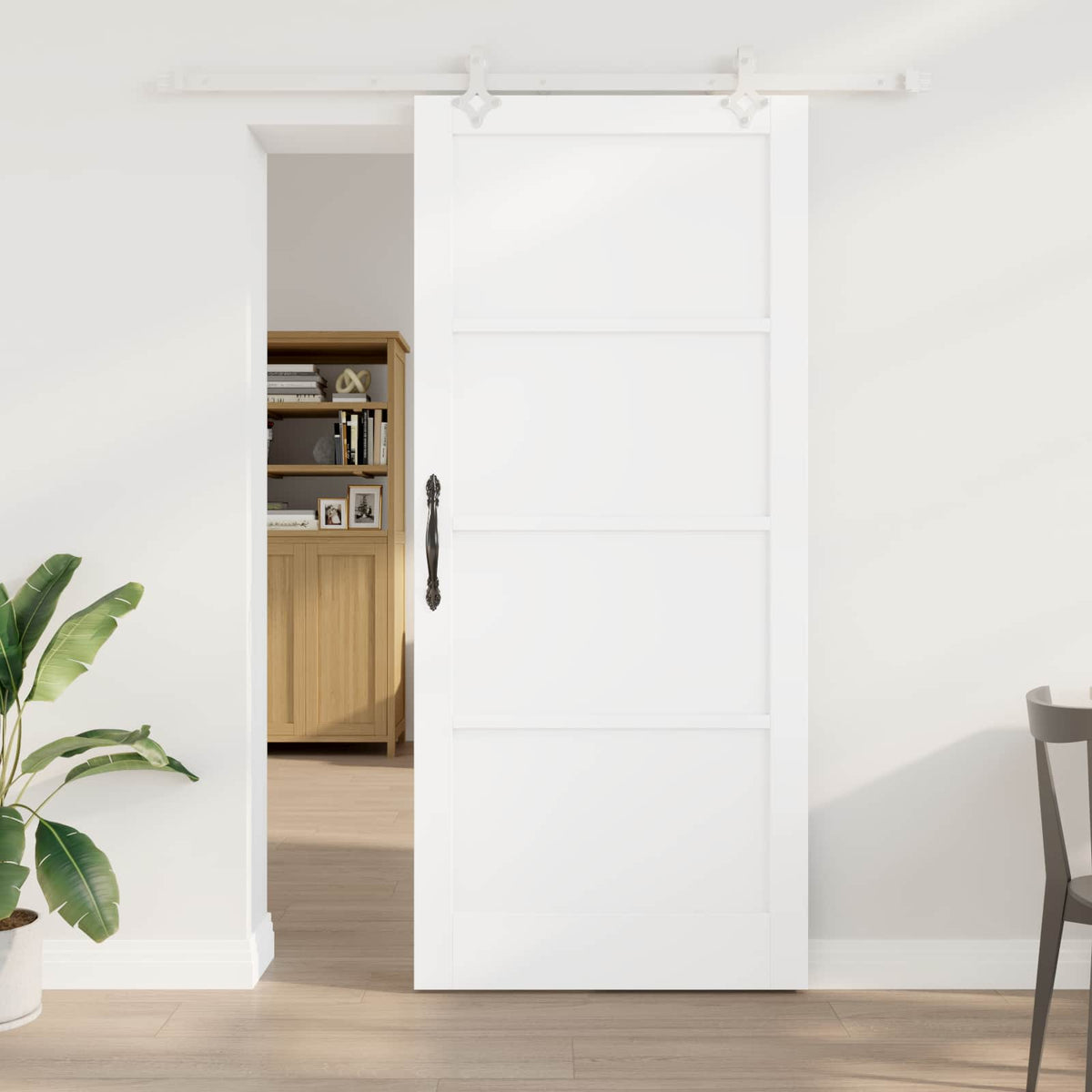 Slankios durys 93 x 211 cm Apdirbta mediena Balta
