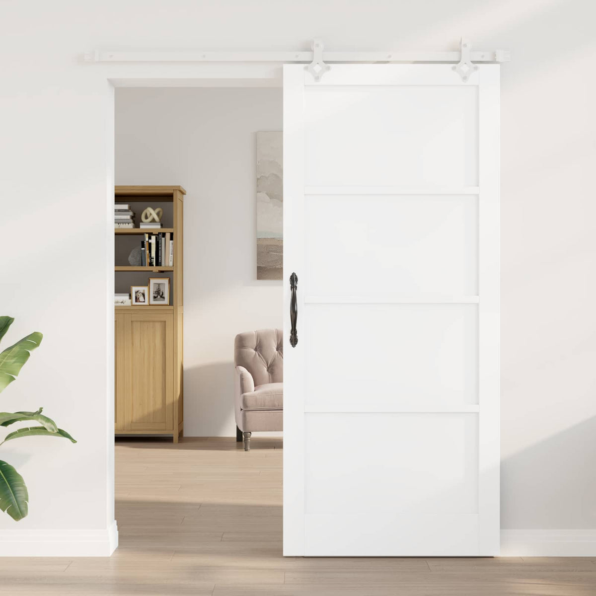 Slankios durys 93 x 211 cm Apdirbta mediena Balta