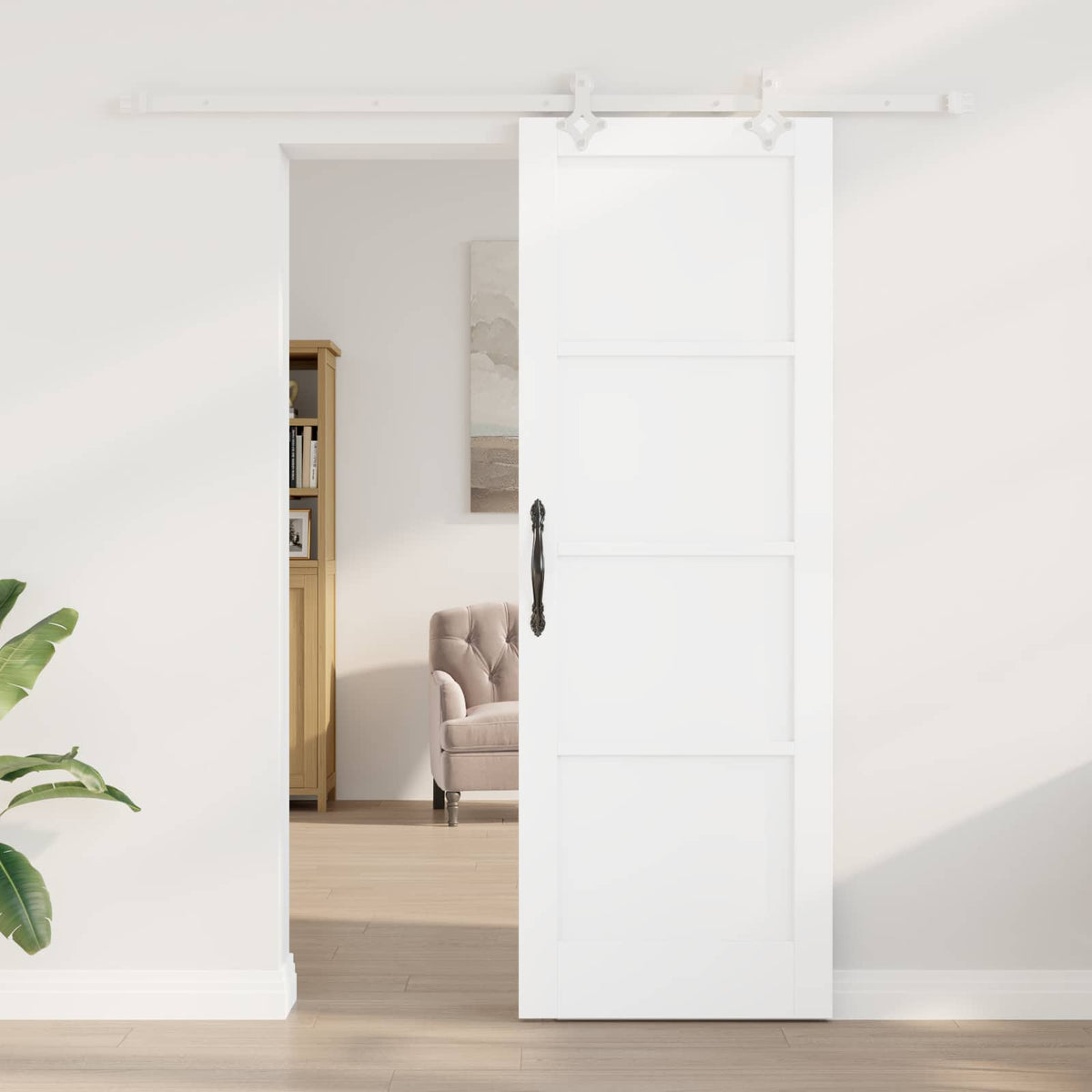 Slankios durys 73,5 x 211 cm Apdirbta mediena Balta