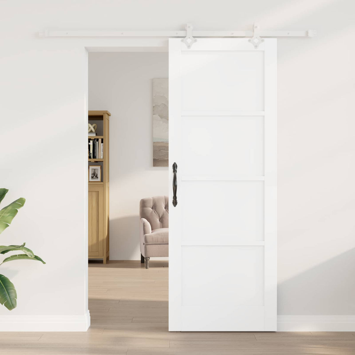 Slankios durys 78 x 211 cm Apdirbta mediena Balta