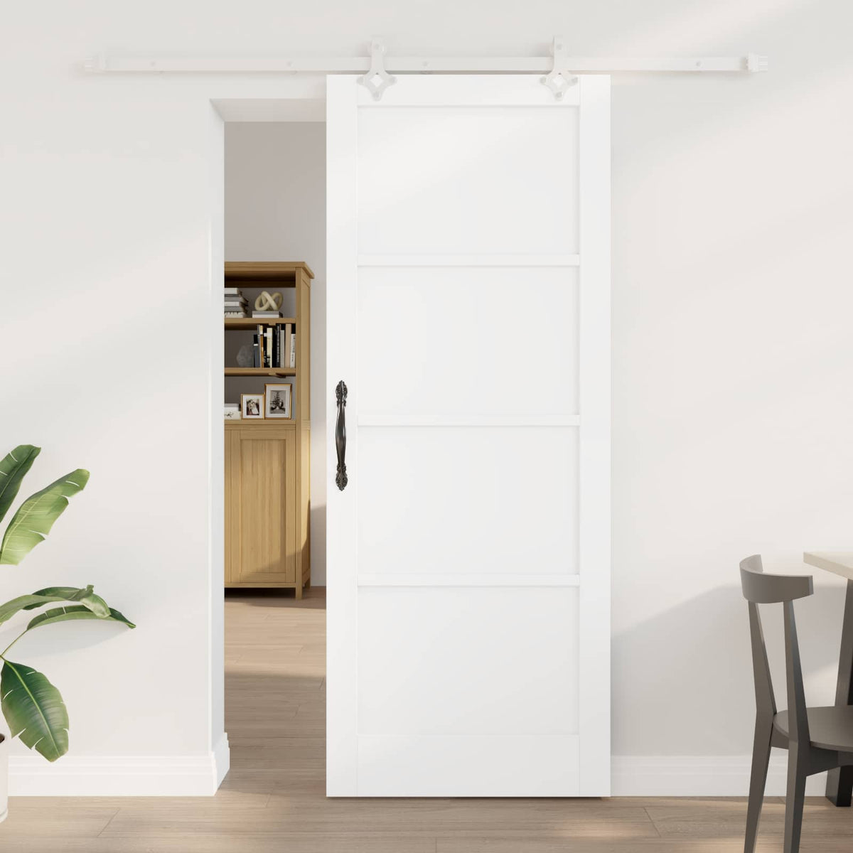 Slankios durys 83 x 211 cm Apdirbta mediena Balta