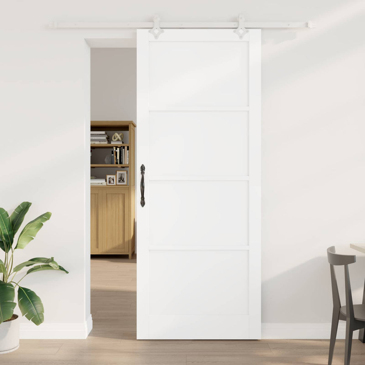Slankios durys 93 x 232 cm Apdirbta mediena Balta