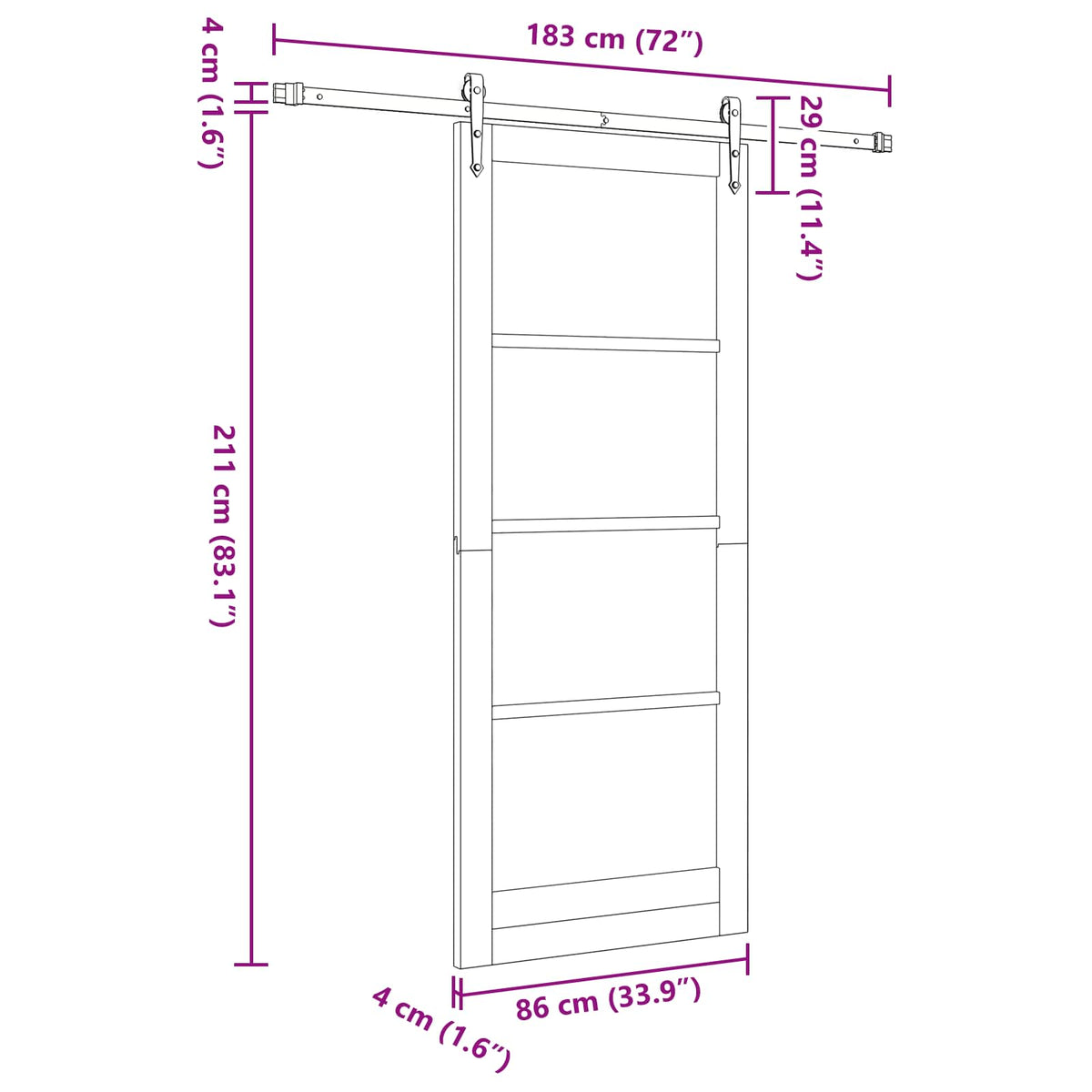 Slankios durys ORKDAL 86 x 211 cm Apdirbta mediena Balta
