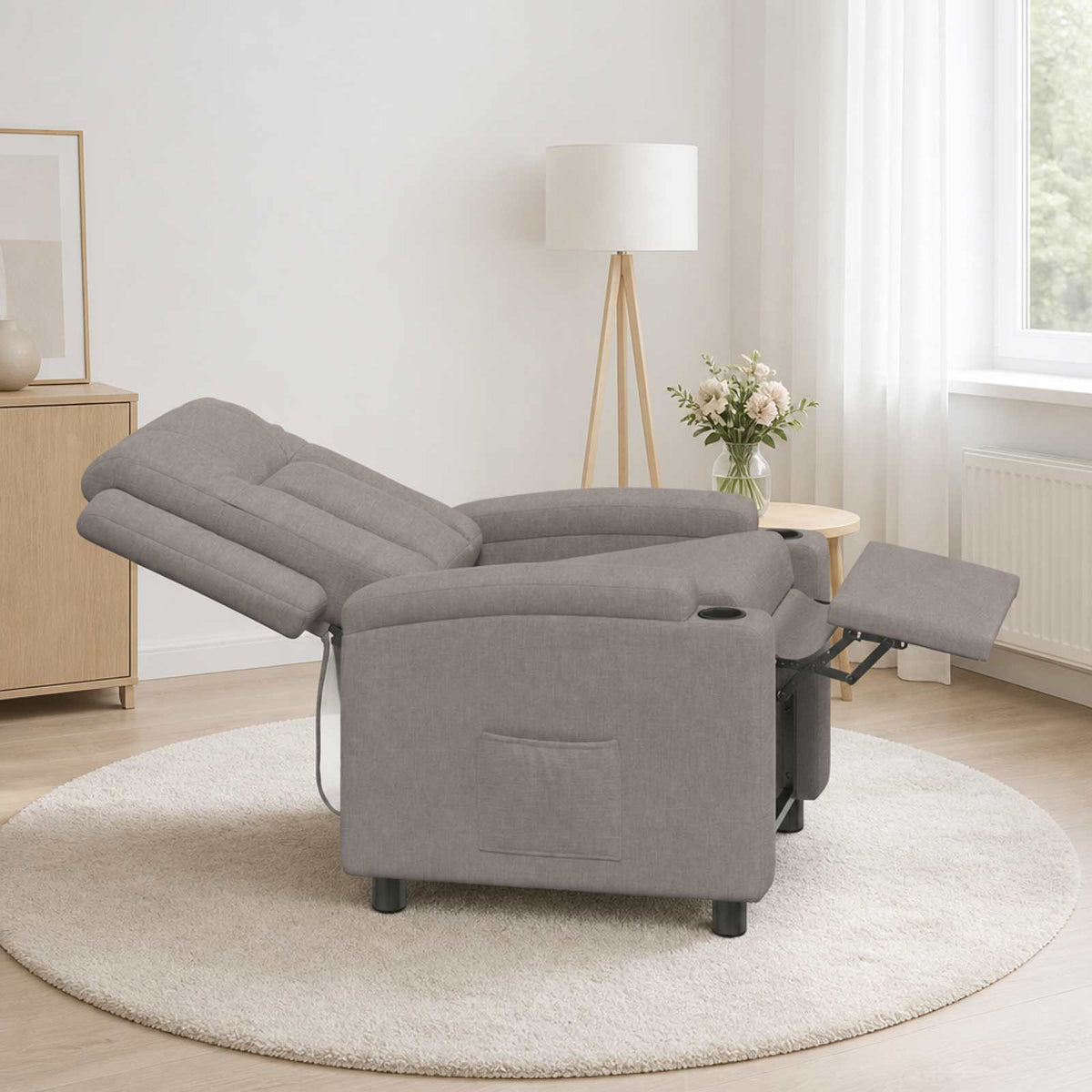 Atlošiamasis fotelis Taupe 75 x 95 x 100 cm Audinys